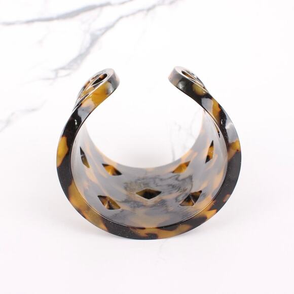 Tory Burch Brown Resin Lucite Cuff Bracelet - Picture 4 of 7